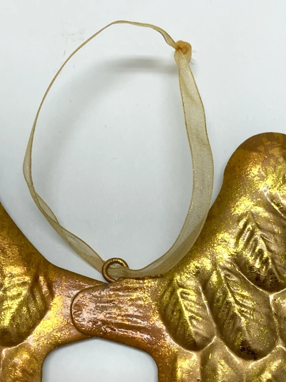 8.5” Gold Metallic Tin Angel Wings Hanging Ornament Wall Decor